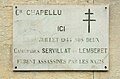 * Nomination Tribute Plaque to Marcel Lamberet and Léon Servillat (compagnie Chapellu - maquis de l'Ain et du Haut-Jura), Bourg-en-Bresse, Ain, France. --Benoît Prieur 15:56, 24 December 2016 (UTC) * Promotion Good quality. --Cayambe 20:02, 24 December 2016 (UTC)