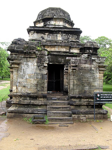 The remains of a Shiva temple, erected subsequent to Rajaraja's capture of Polonnaruwa and its renaming to Jananathamangalam, indicate the Chola emper