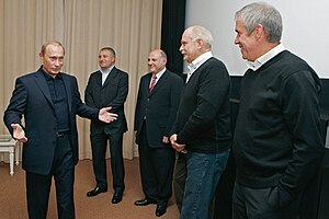 Встреча Владимира Путина со съёмочной группой фильма «12». Ново-Огарёво, 2 ноября 2007 года.