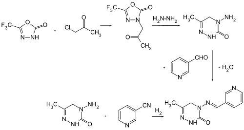 Pymetrozine synthesis 1.svg