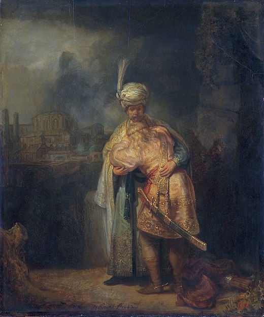 Davids afscheid van Jonatan, door Rembrandt van Rijn