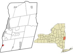 Расположение в округе Ренсселер и штате Нью-Йорк.