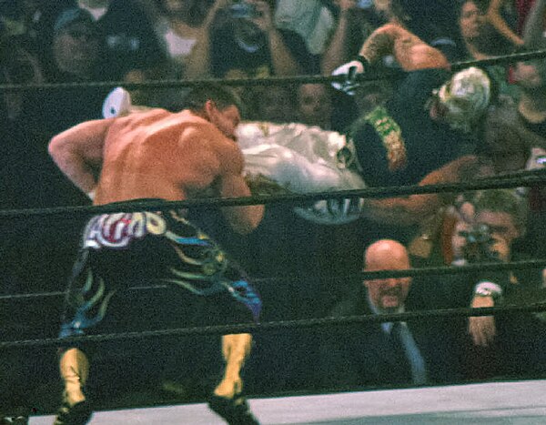 Rey Mysterio Jr. hitting the "619" on Eddie Guerrero