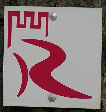 Rheinburgenweg way marker