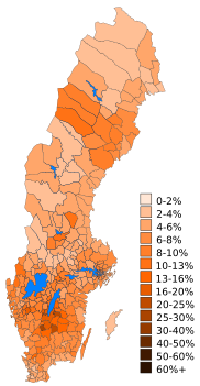 Carte des résultats du Parti chrétien-démocrate.