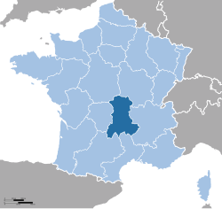 جایگاه اوورنی در نقشه فرانسه