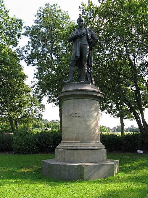 Statue of Robert Peel in Peel Park, Bradford