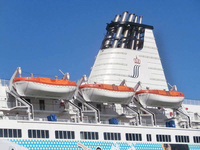 File:SPL Princess Anastasia Funnel and three Lifeboats Tallinn 9 April 2014.JPG