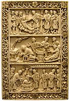 Panneau d'ivoire carolingien tardif, probablement destiné à une couverture de livre