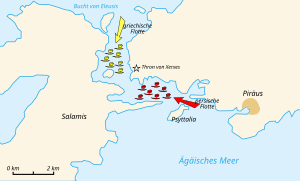 Mapa de batalla de Salamine-de.svg