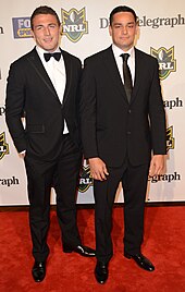 Burgess, with teammate John Sutton in 2012. Sam Burgess, John Sutton.jpg