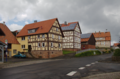 English: Half-timbered buildings, along Fuldaer Strasse in Hartershausen, Schlitz, Hesse, Germany