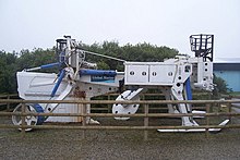 A sea plough is a cable-laying plough for submarine operation. Sea Plough, Goonhilly Satellite Earth Station - geograph.org.uk - 1397955.jpg