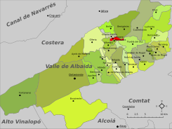 Localización en el Valle de Albaida