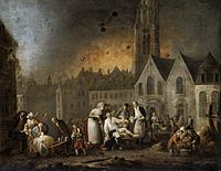 Бомбардировка Лилля в 1792 году. Сцена на улицах города.
