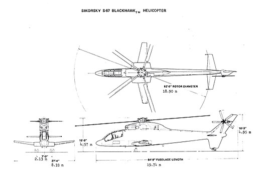 Sikorsky S-67 3 View