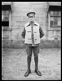 Soldat mit Schaffellweste, USA (ca. Erster Weltkrieg)