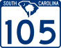 South Carolina Highway 105 Markierung