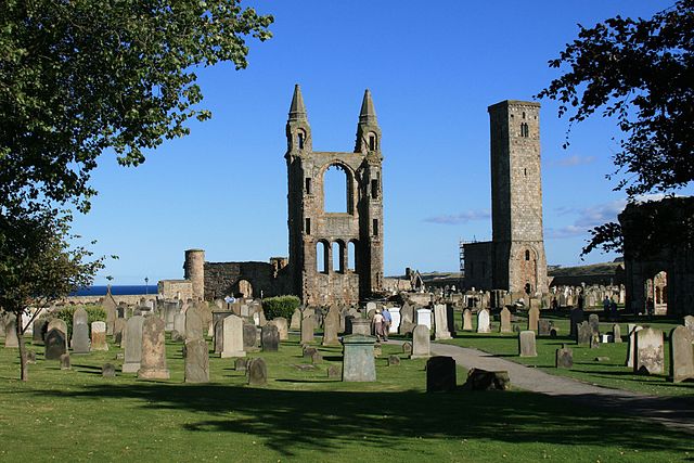 Modern ruins of St Andrews Cathedral, the seat of the diocese