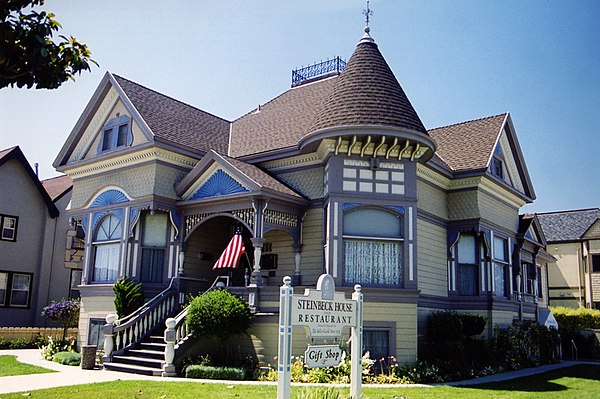 The Steinbeck House at 132 Central Avenue, Salinas, California, the Victorian home where Steinbeck spent his childhood