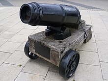 Carronade outside a shopping centre in Stenhousemuir Stenhousemuir carronade.JPG