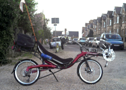 The Optima Stinger recumbent with rear suspension Stinger.png