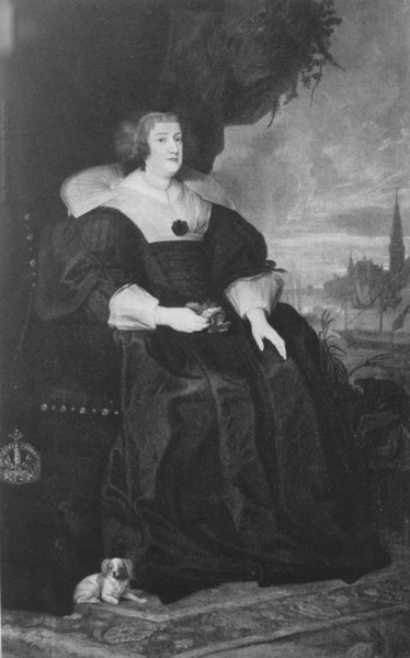 File:Studio of Anthony van Dyck - Portrait of Queen-Mother Mary de' Medici of France, sitting full-length, na 1632.jpg