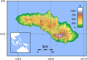 Topographie de l'île de Sumba