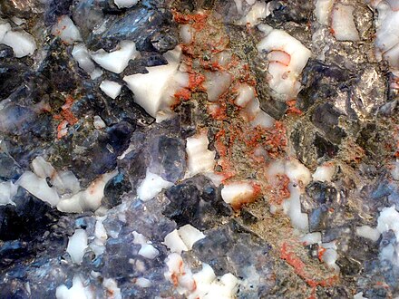 Close-up view of sylvinite from Perm, Russia