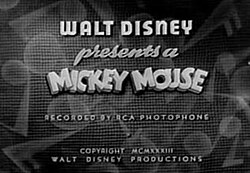 Black-and-white version of the introductory title of the short films. Titols - Mickey mouse - mad doctor 1933 - domini public.jpg