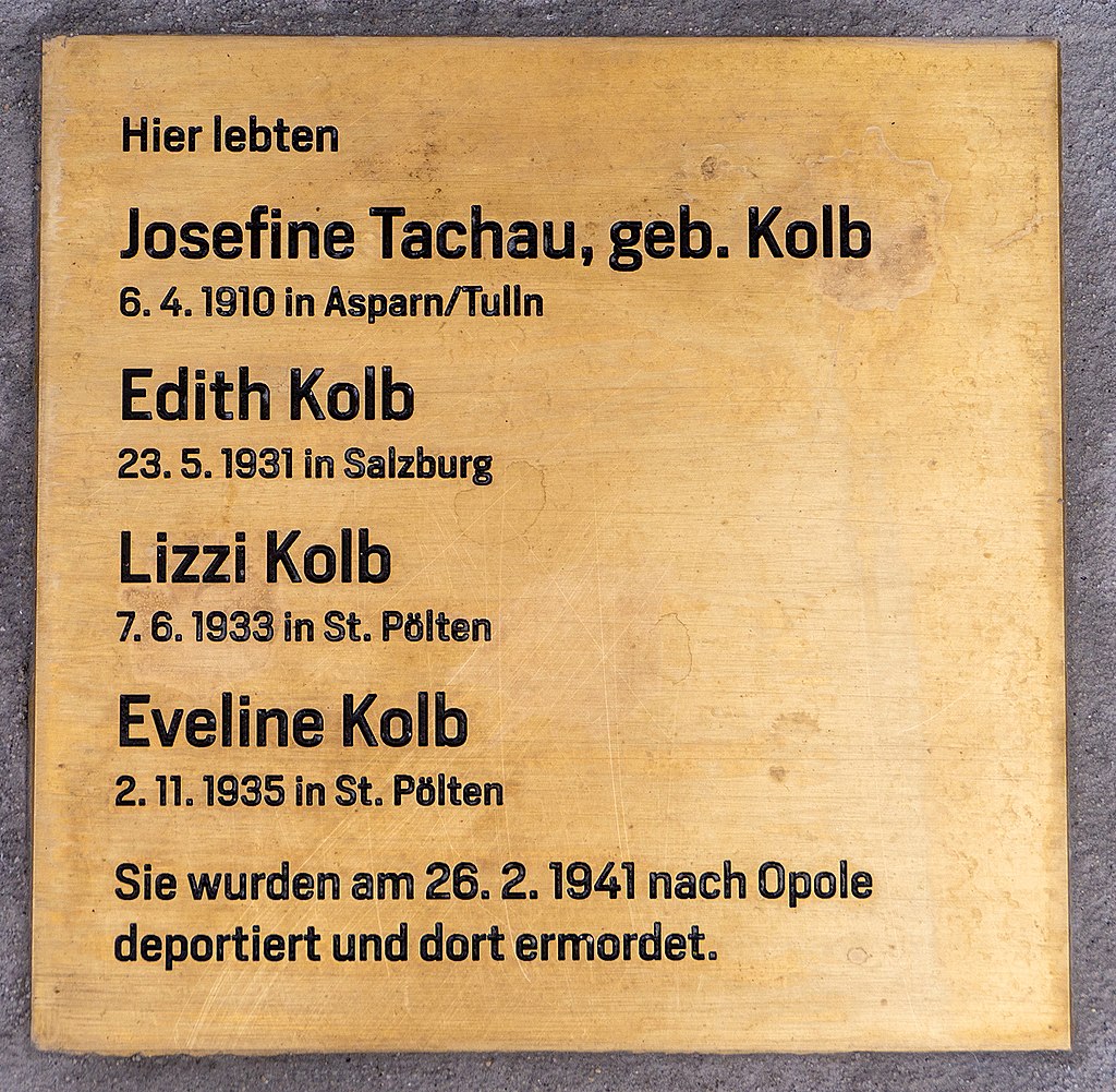 Tachau Jsoefine, Kolb Edith, Lizzi, Eveline - Steine der Erinnerung St. Pölten.jpg