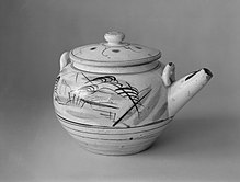 Taisho-Showa Period Ko-Mashiko Ware Mado-e Dobin Window Picture Teapot Brooklyn Museum.jpg