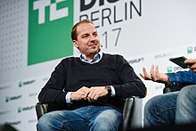 OneFootball CEO and founder Lucas von Cranach at TechCrunch Disrupt Berlin in 2017 TechCrunch Disrupt Berlin 2017 (37949257505).jpg