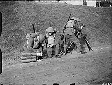 A 3-inch mortar of 2nd Royal Inniskilling Fusiliers being demonstrated, 4 November 1939. The British Army in France 1939 O246.jpg