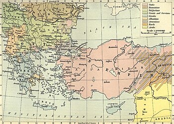 Map of ethnic communities in the Ottoman Empire in 1911