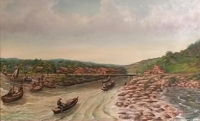 Reconstruction of the port of Melaka after its foundation, from Malacca Maritime Museum
