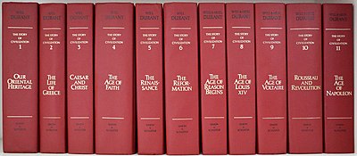 The 11 volumes of The Story of Civilization