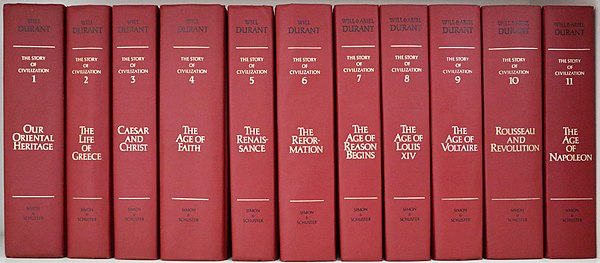 The 11 volumes of The Story of Civilization