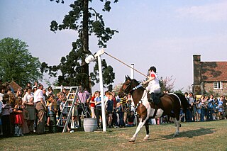 <span class="mw-page-title-main">Quintain (jousting)</span> Equestrian sport derived from jousting