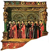 Pour la première fois à Toulouse, deux termes féminins d'ordre ionique apparaissent dans l'enluminure des Annales manuscrites présentant les capitouls de l'année 1539-1540.