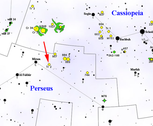 Trumpler 2's location in the constellation Perseus. Tr 2 map.png