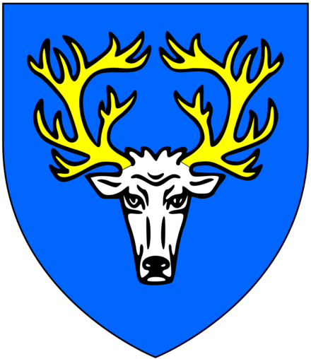 Arms of Trethurffe: Azure, a buck's head cabossed argent attired or TrethurffeArms.png