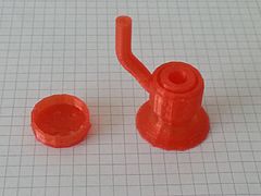 Die Tröte aus dem Tutorial per 3D-Drucker "ausgedruckt"