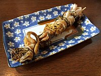 Skewered whelks from Japan Tsubugai-Kushiyaki.jpg