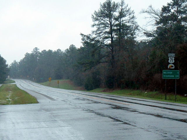 First reassurance marker south of the AR 23 junction in Scott County