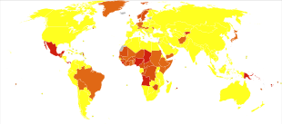 Upper respiratory infections deaths per million persons in 2012
.mw-parser-output .div-col{margin-top:0.3em;column-width:30em}.mw-parser-output .div-col-small{font-size:90%}.mw-parser-output .div-col-rules{column-rule:1px solid #aaa}.mw-parser-output .div-col dl,.mw-parser-output .div-col ol,.mw-parser-output .div-col ul{margin-top:0}.mw-parser-output .div-col li,.mw-parser-output .div-col dd{page-break-inside:avoid;break-inside:avoid-column}
.mw-parser-output .legend{page-break-inside:avoid;break-inside:avoid-column}.mw-parser-output .legend-color{display:inline-block;min-width:1.25em;height:1.25em;line-height:1.25;margin:1px 0;text-align:center;border:1px solid black;background-color:transparent;color:black}.mw-parser-output .legend-text{}
0
1
2
3-29 Upper respiratory infections world map-Deaths per million persons-WHO2012.svg