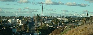 View of O'Farrell Park and South Encanto from 61st St. near O'Farrell Community School