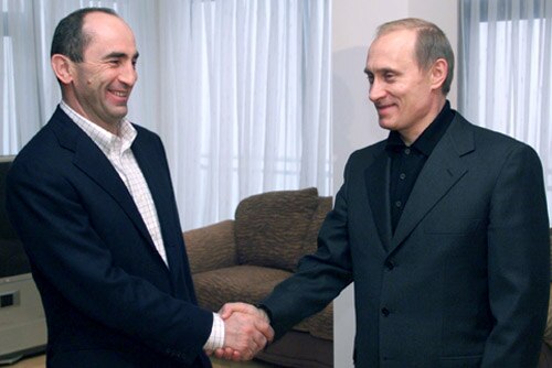 Kocharyan with Russian President Vladimir Putin, March 2002