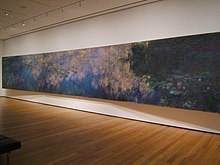 Claude Monet, Reflections of Clouds on the Water-Lily Pond, c. 1920, 200 x 1,276 cm (78.74 x 502.36 in), oil on canvas, at the Museum of Modern Art, New York City WLA moma Claude Monet Reflections of Clouds on the Water-Lily Pond.jpg