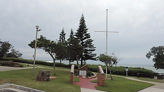 War memorial, "In memory of those who gave their lives from the Great War onwards", 2016 War memorial, Rainbow Beach, 2016.jpg